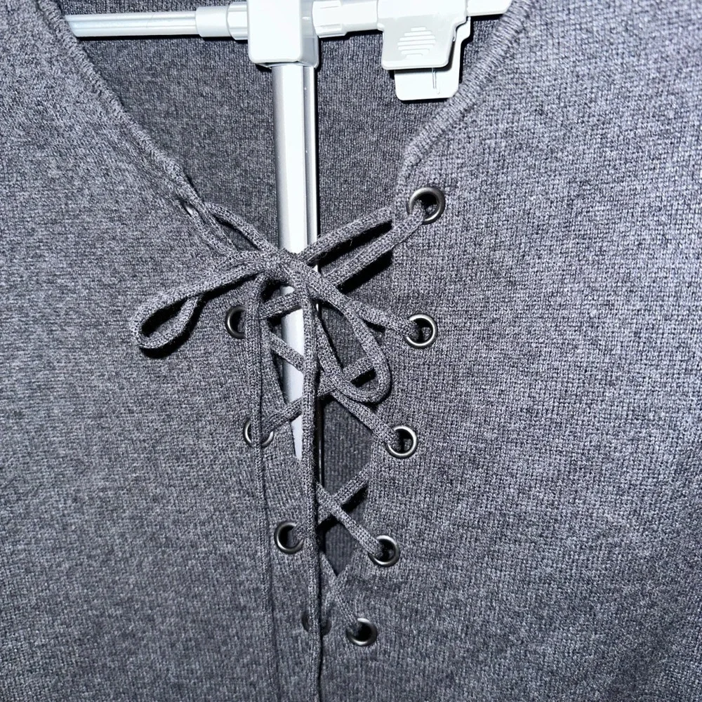 Vince Wool & Cashmere Lace-Up Sweater | Luxury Knit - Picture 4 of 8